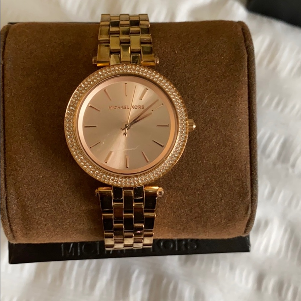 Michael Kors rose gold diamond watch